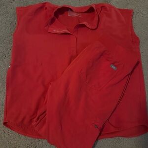 Figs Bold Red Technical Collection Top